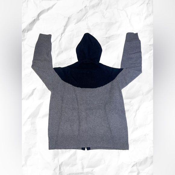 Nike Men's Black and Gray Zip-Up Wool Knit Sweater - Picture 5 of 8